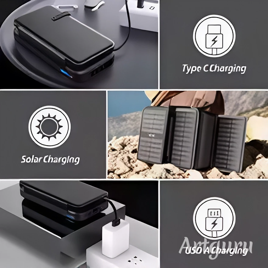 🔋 Solar Wireless Power Bank 43800mAh – L’énergie ultime sans fil